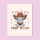 My First Rodeo Cowboy Hippo Card