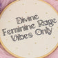 ⚡ Divine Feminine Rage – Embroidered Hoop Art ⚡