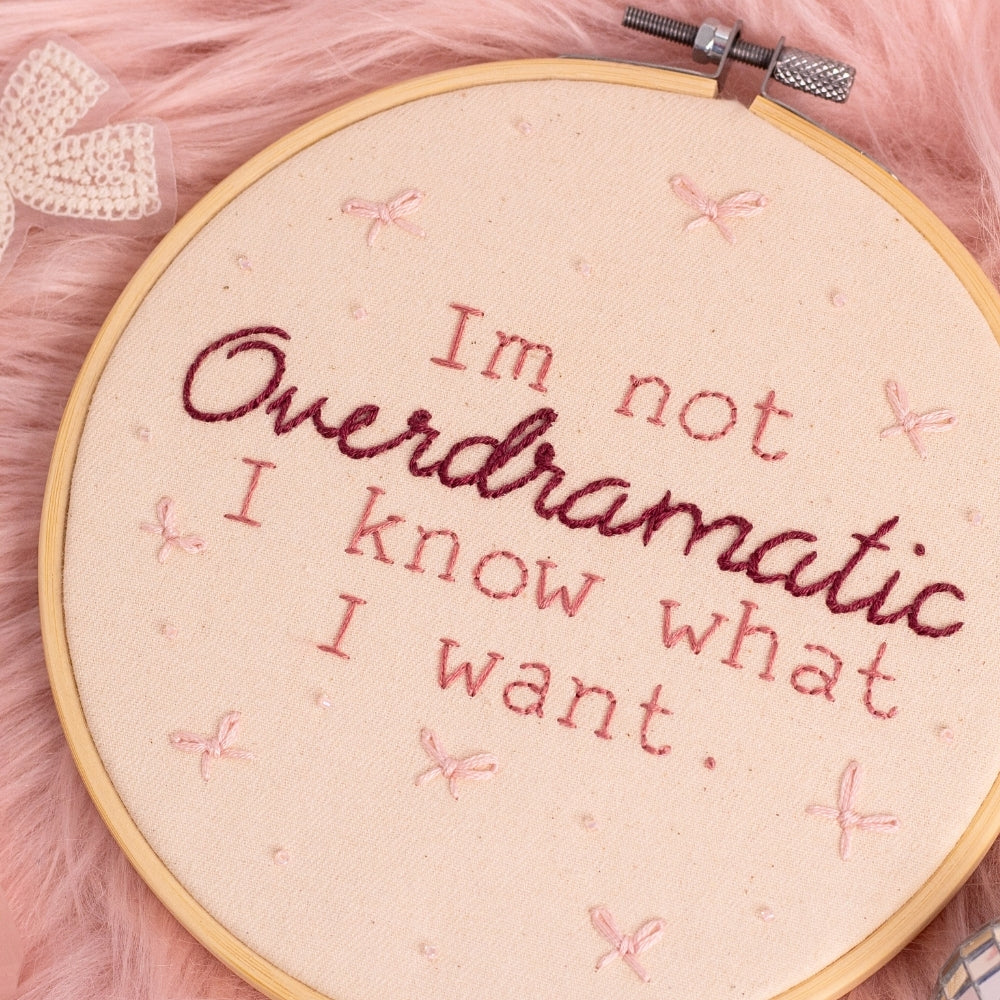 🎀 Not Overdramatic – Chappell Roan Lyric Embroidered Hoop 🎀