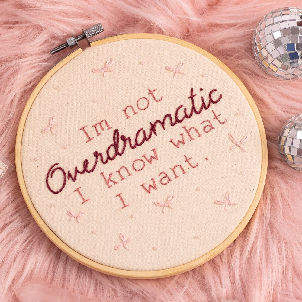 🎀 Not Overdramatic – Chappell Roan Lyric Embroidered Hoop 🎀