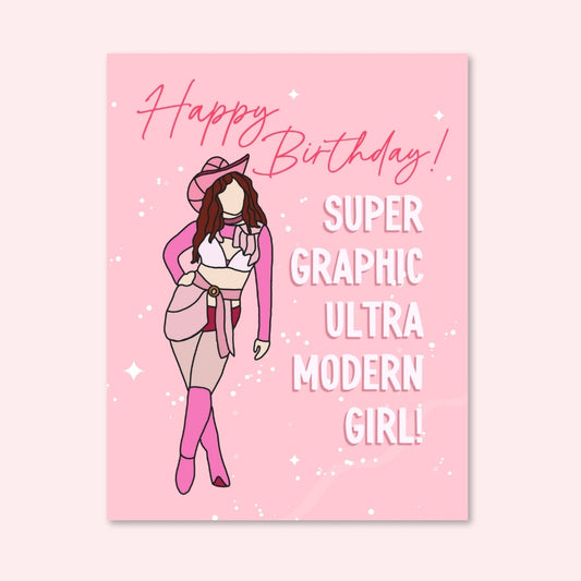 Super Graphic Ultra Modern Girl Birthday Card