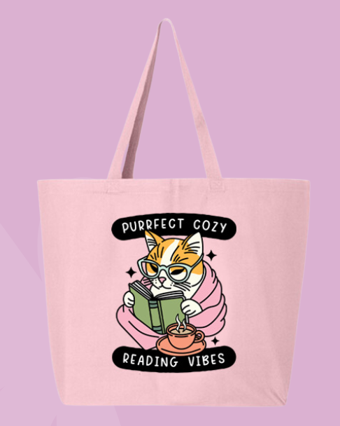 Purrfect Cozy Reading Vibes Tote 📚🐾