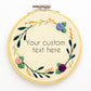 🌿 Custom Floral Embroidered Hoop – Personalized Text 🌿