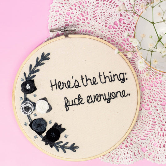 🔪✨ Here’s the Thing – MFM Embroidered Hoop Art ✨🔪