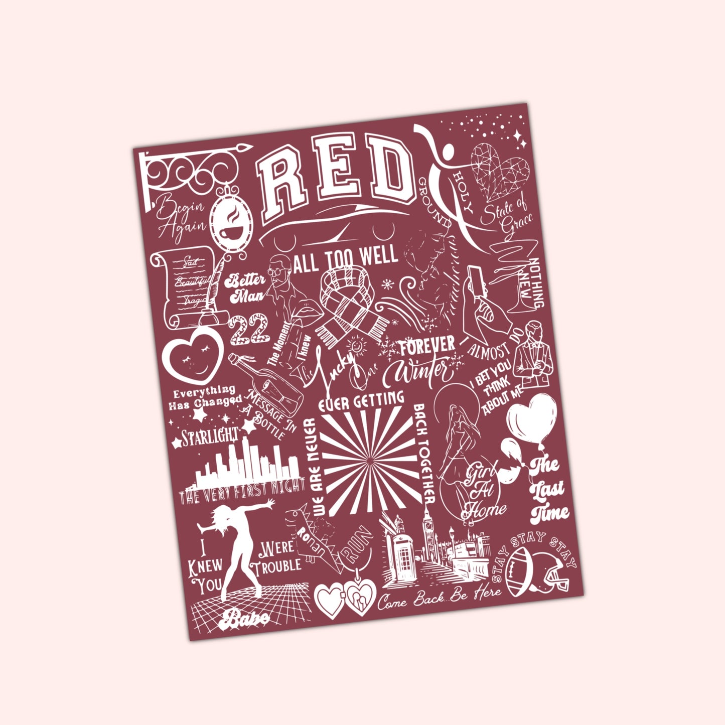 Vibrant ‘RED’ Album Holographic Sticker