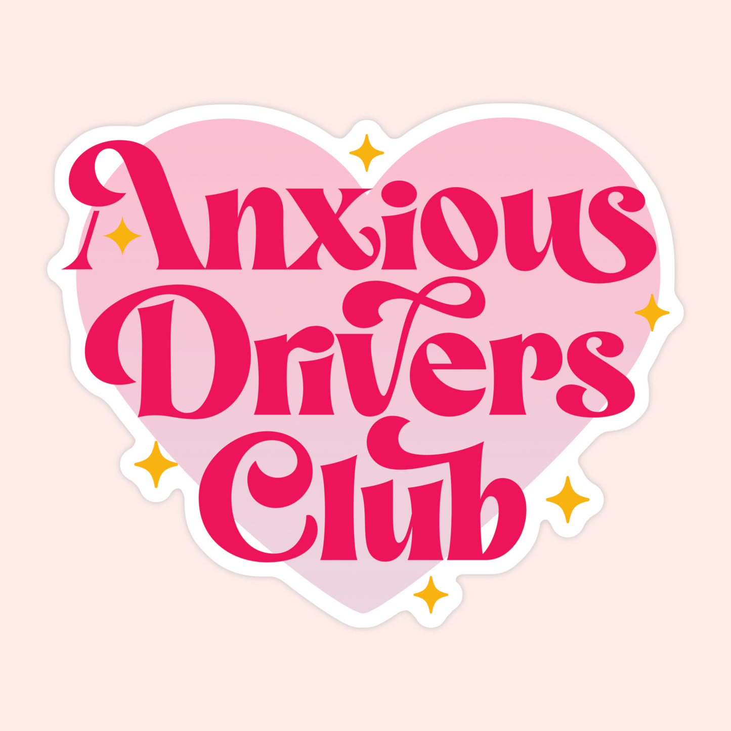 Anxious Driver Heart Sticker