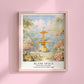 Taylor Swift Blank Space inspired art print featuring a romantic garden fountain with flowers, butterflies, and soft pastel tones