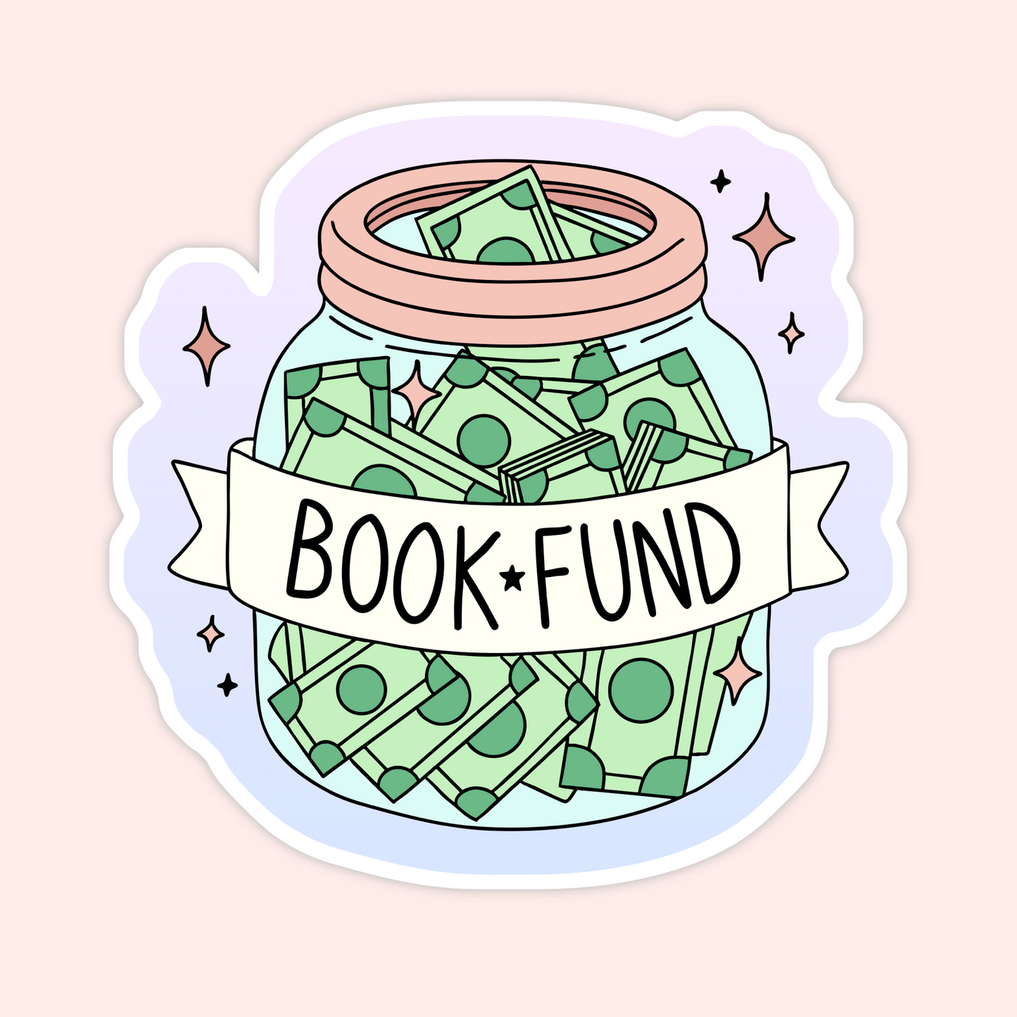 Book Fund Jar Sticker
