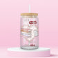 Glass tumbler with book stack and diet coke design with the phrase all I need is books and a diet coke.