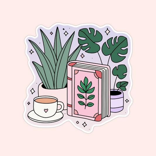 Cozy Reads and Green Dreams Sticker