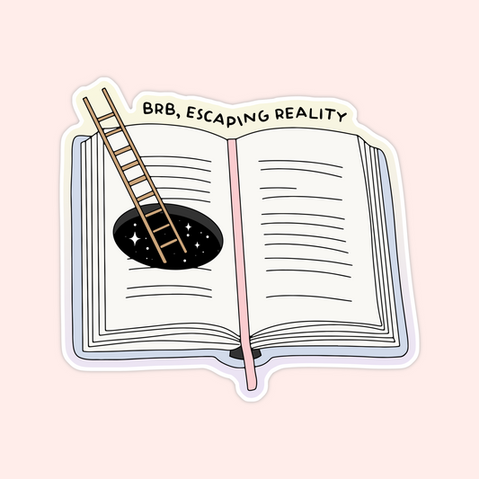 BRB Escaping Reality Book Sticker