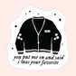 Cardigan Sticker