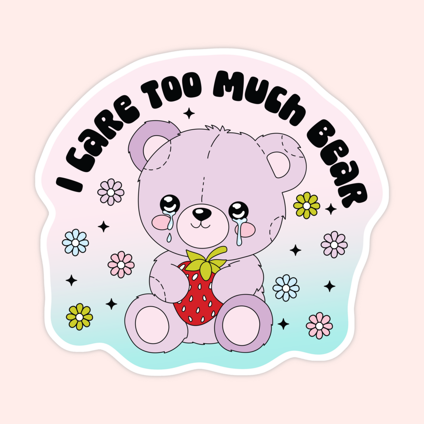 Care Too Much Bear Sticker