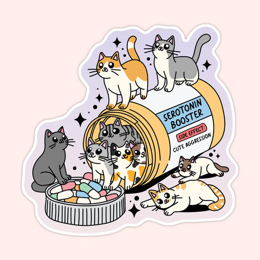 Serotonin Booster Kittens Sticker