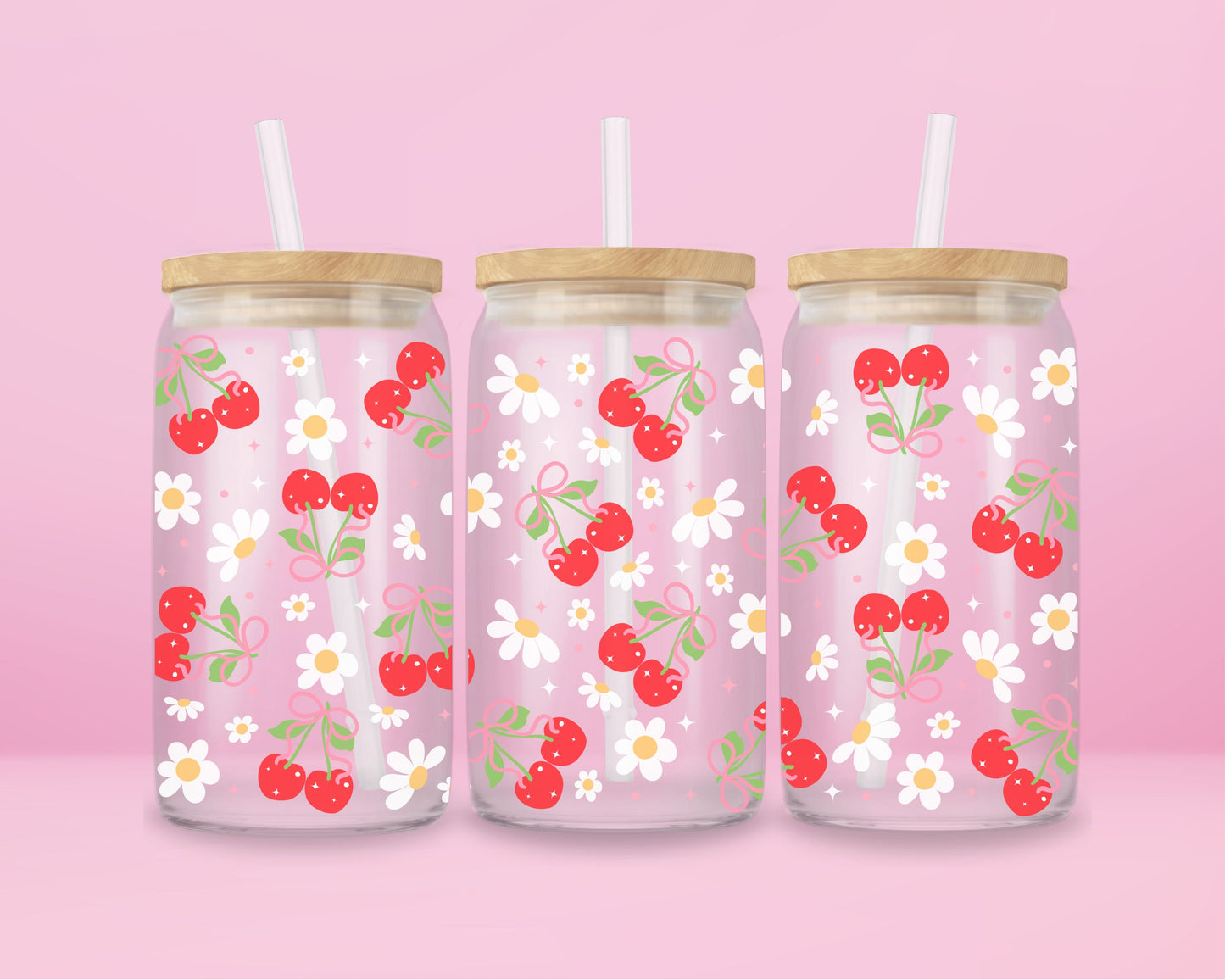 Cherry Blossom Picnic Glass Tumbler 🍒🌸