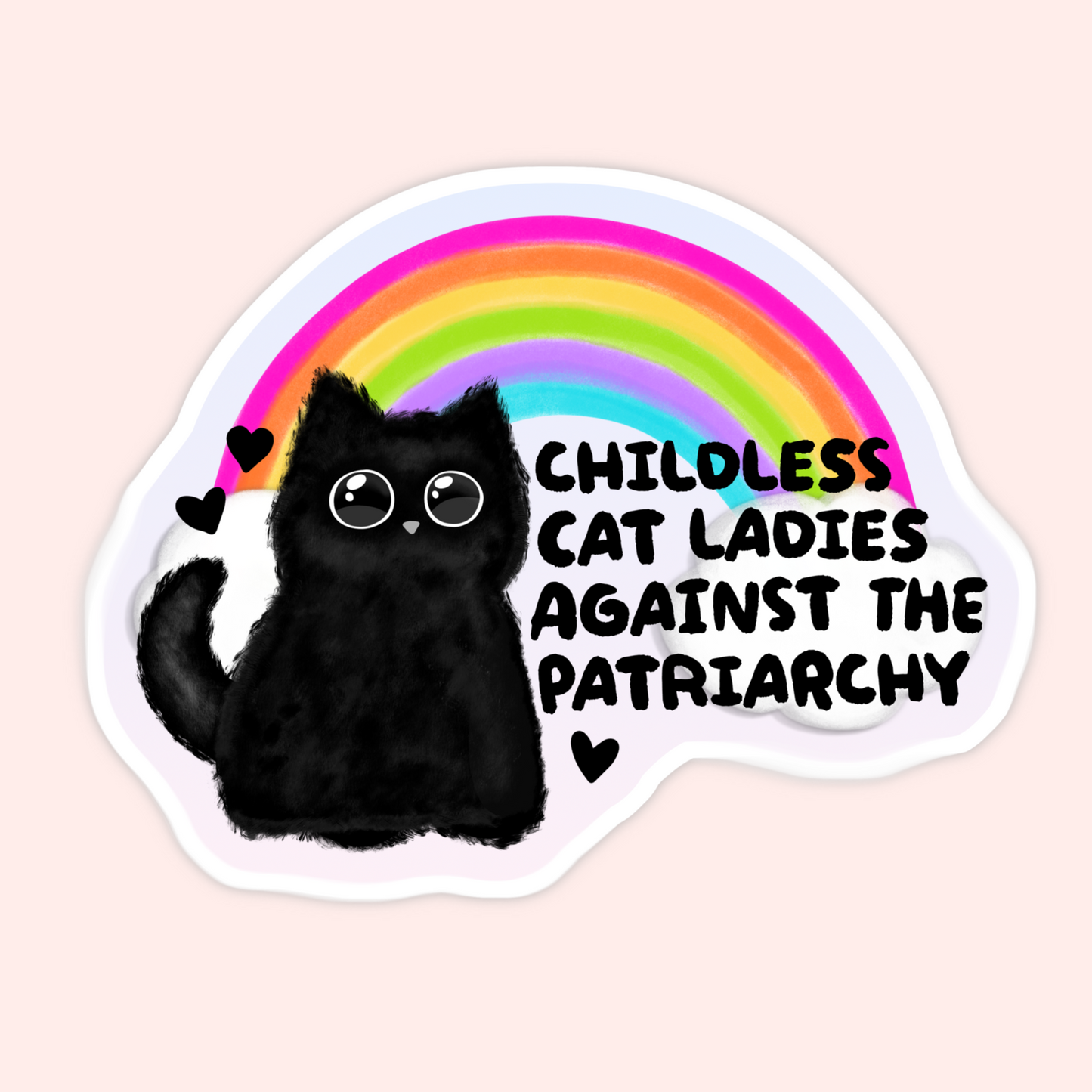 childless cat ladies sticker rainbow feminist cat