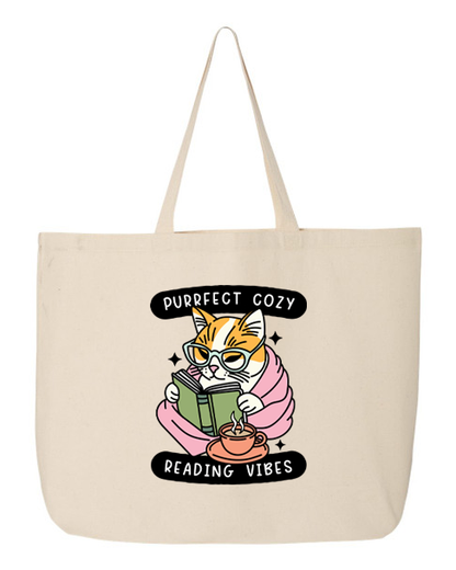 Purrfect Cozy Reading Vibes Tote 📚🐾