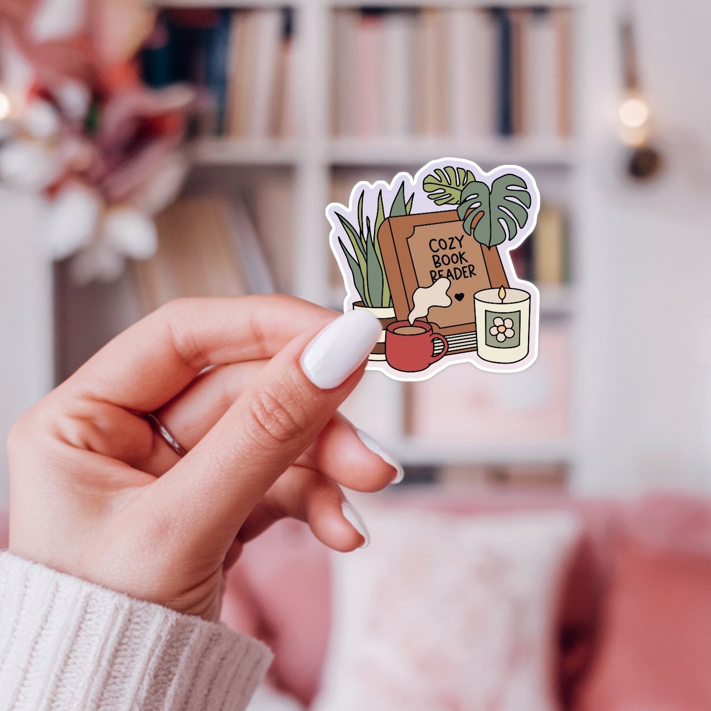 Cozy Book Reader Sticker