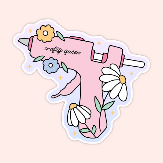 Crafty Queen Glue Gun Sticker