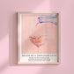 Taylor Swift Death By A Thousand Cuts inspired art print featuring rosé wine being poured into a glass with a soft pink aesthetic