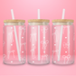 Dainty White Bow Glass Tumbler 🎀✨