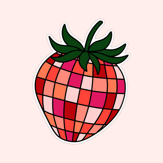 Groovy Strawberry Sticker