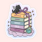 Fantasy Girlie Dragon Book Stack Sticker