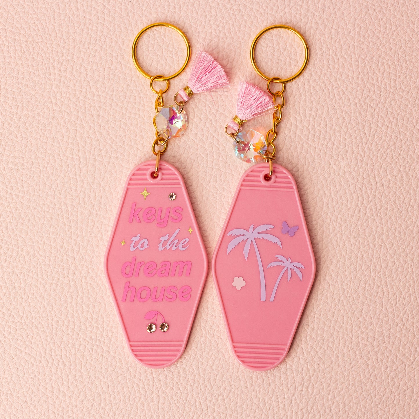 💎 'Keys to the Dream House' Barbie-Inspired Keychain with Crystal Cherry