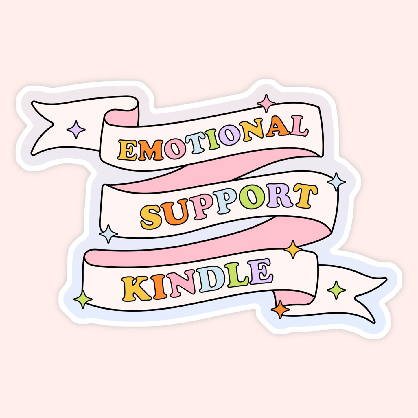 Emotional Support Kindle Sticker