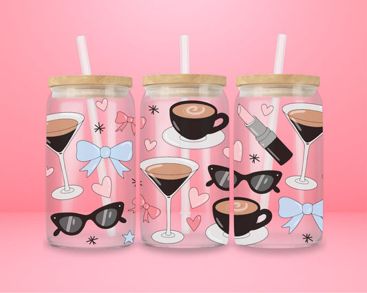 Lipstick & Lattes Glass Tumbler ☕💋