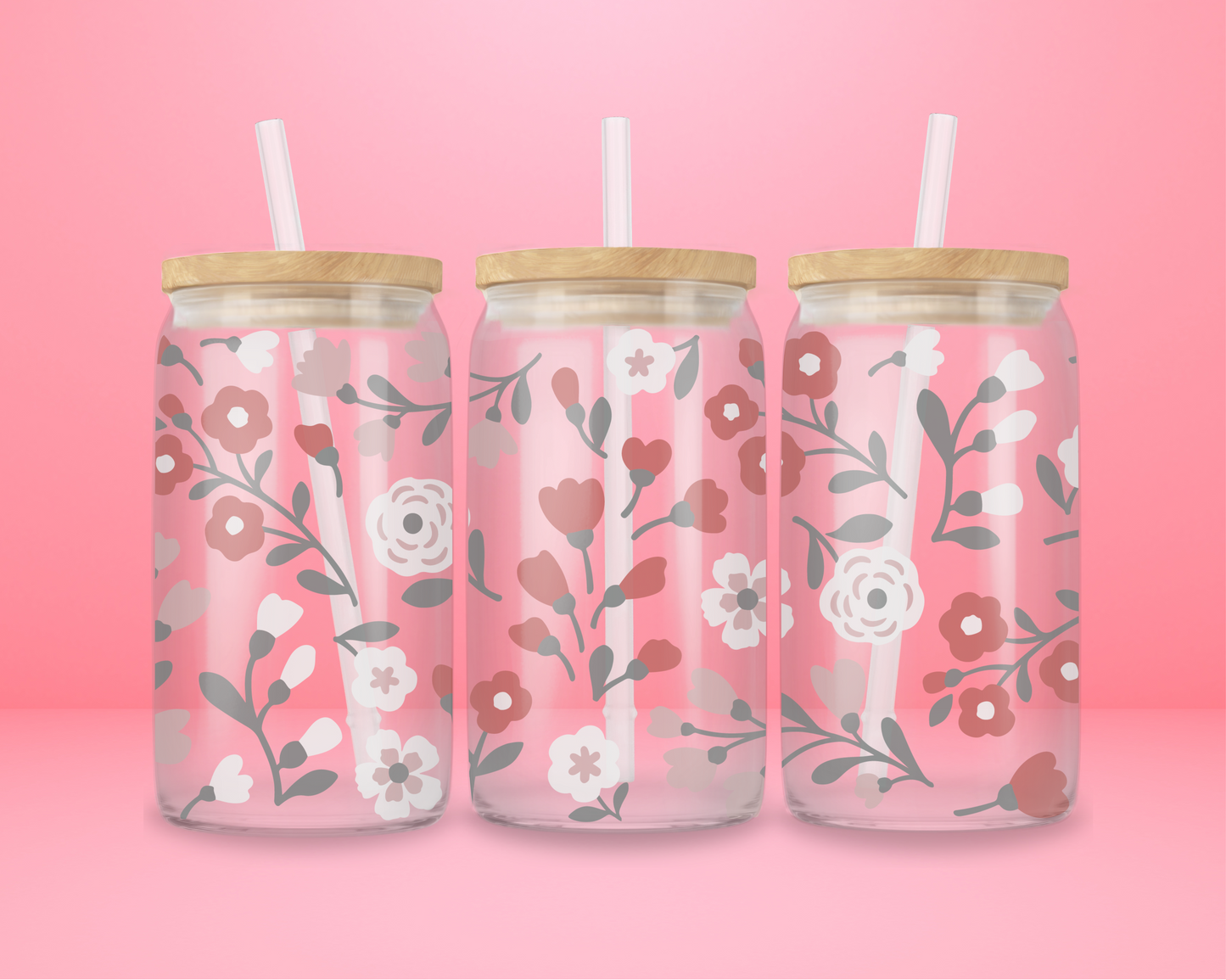 Autumn Blossom Glass Tumbler 🍁🌸