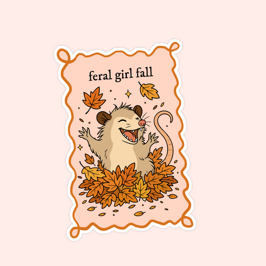 Feral Girl Fall Sticker