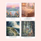 Taylor Swift-inspired Folklore and Evermore song stickers featuring dreamy illustrated designs for the 1, cardigan, my tears ricochet, mirrorball, seven, august, illicit affairs, invisible string, the lakes, willow, champagne problems, happiness, ivy, cowboy like me, long story short, evermore, and marjorie.