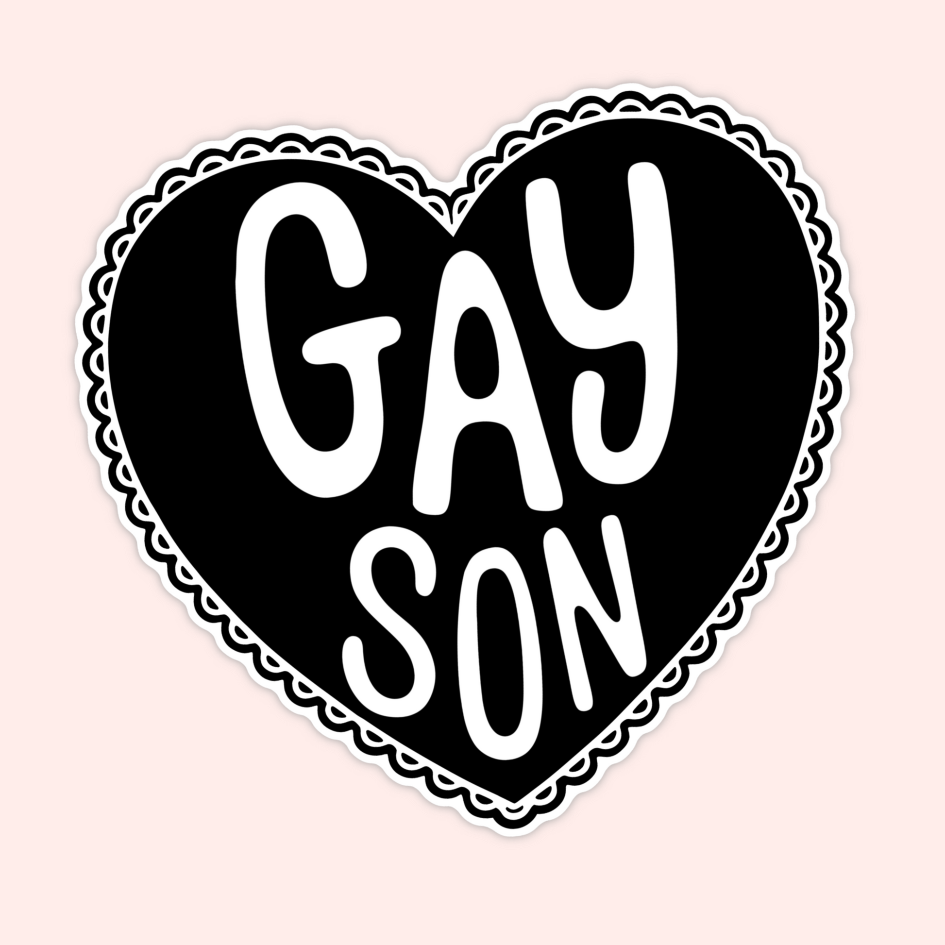 bold statement heart vinyl stickers with queer and feminist phrases