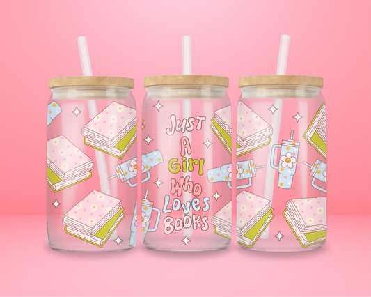 Bookish Girl Glass Tumbler 📚💕