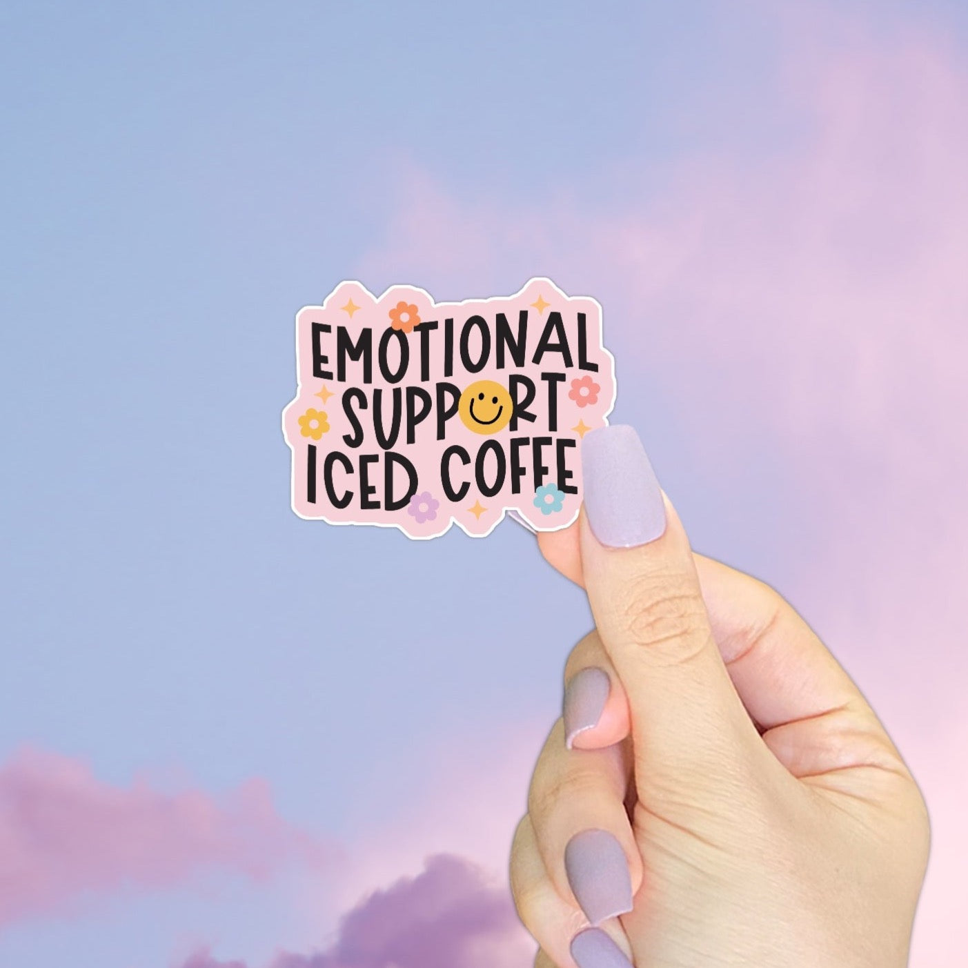 Iced Coffee Emotional Support Sticker