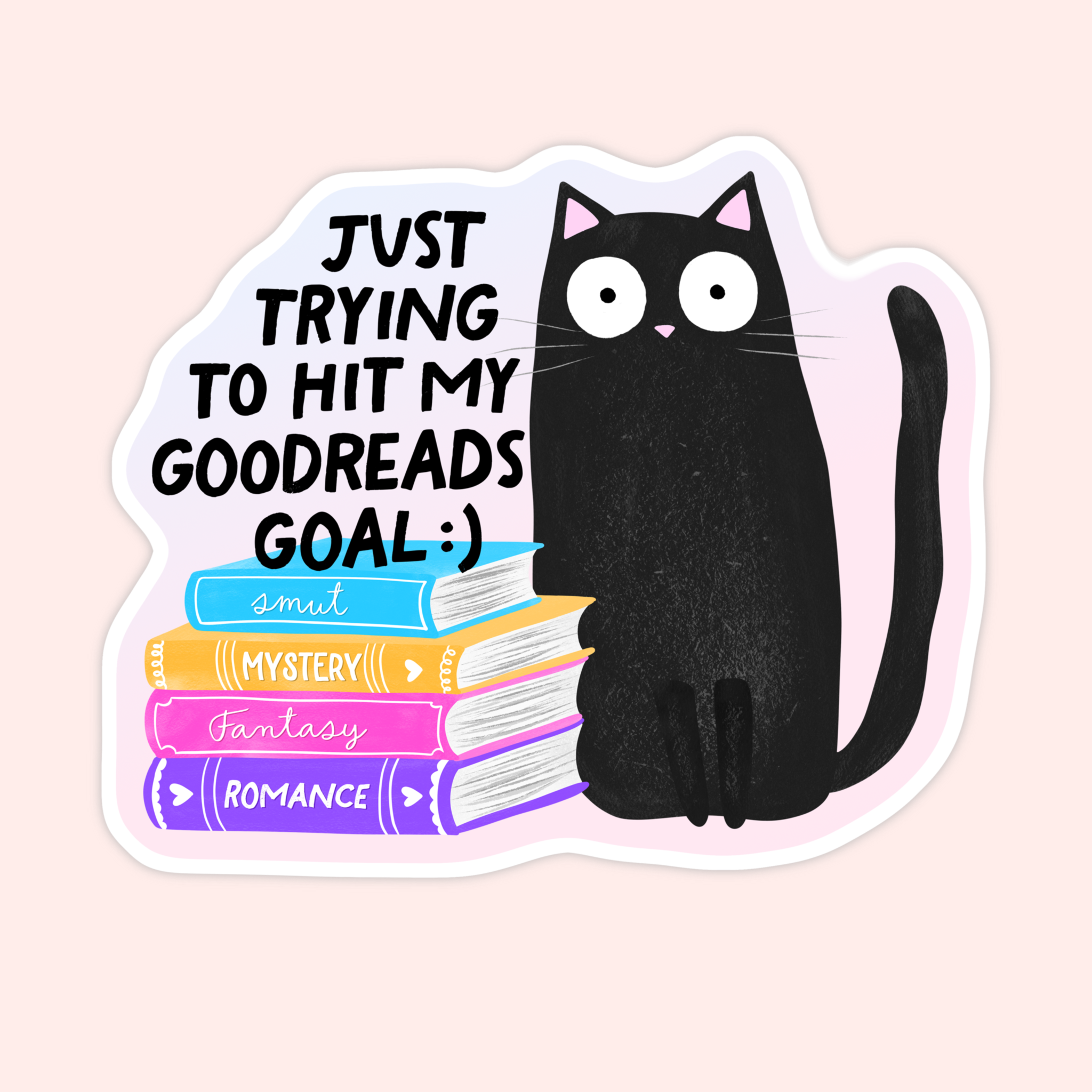 Goodreads Goal Black Cat Sticker – The Femme Bohemian