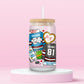 Glass tumbler featuring hockey jerseys with numbers 24 and 81 inspired by Heated Rivalry.
