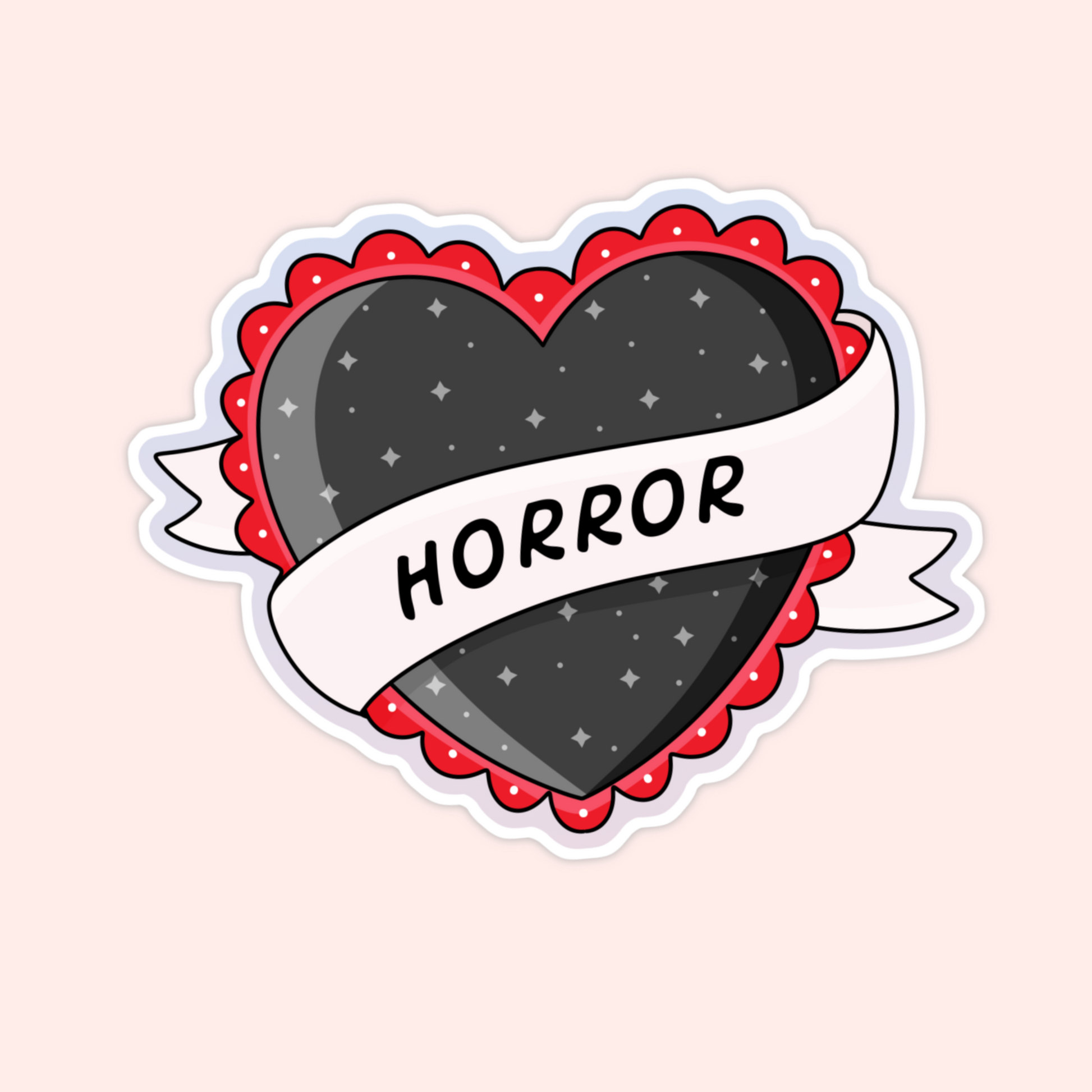 cute spooky heart sticker horror theme girly gothic