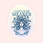 Medusa illustration sticker with snakes for hair and text that says “I could be meaner,” dark feminine mythology aesthetic sticker.