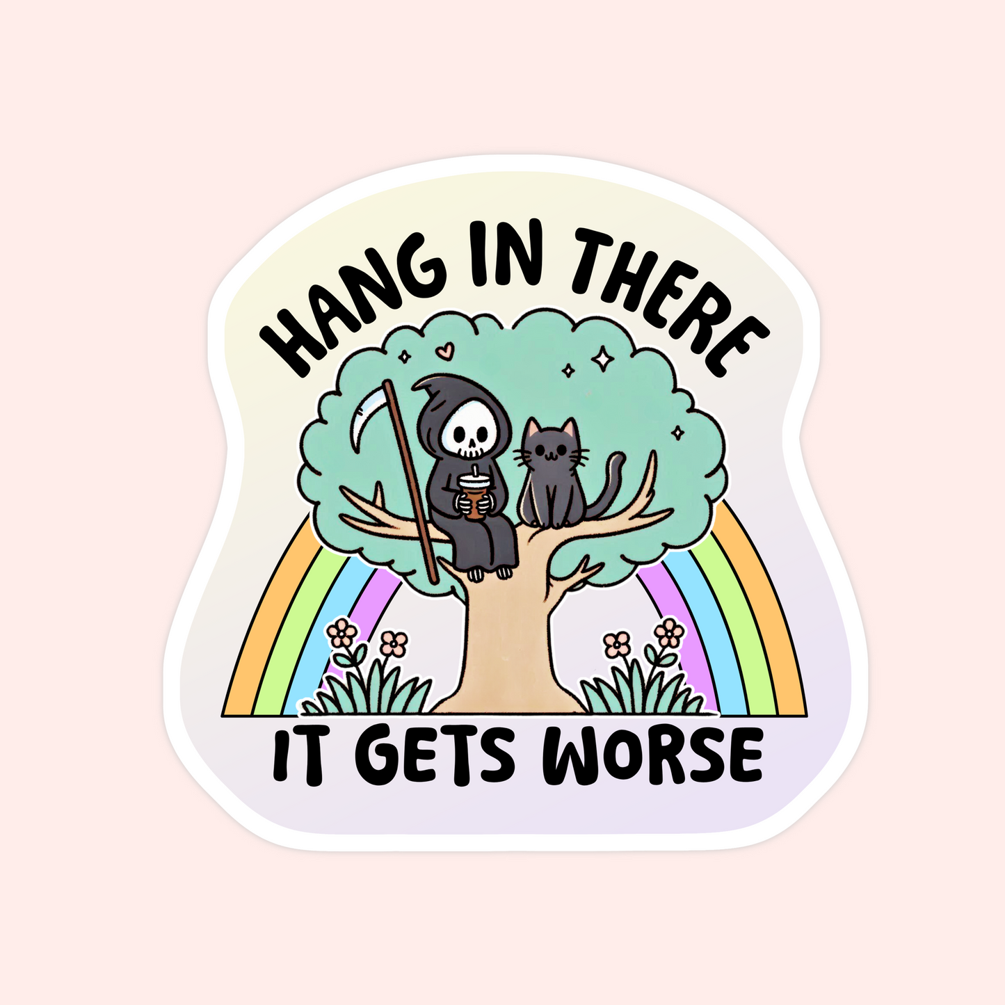 Hang In There Cat Sticker