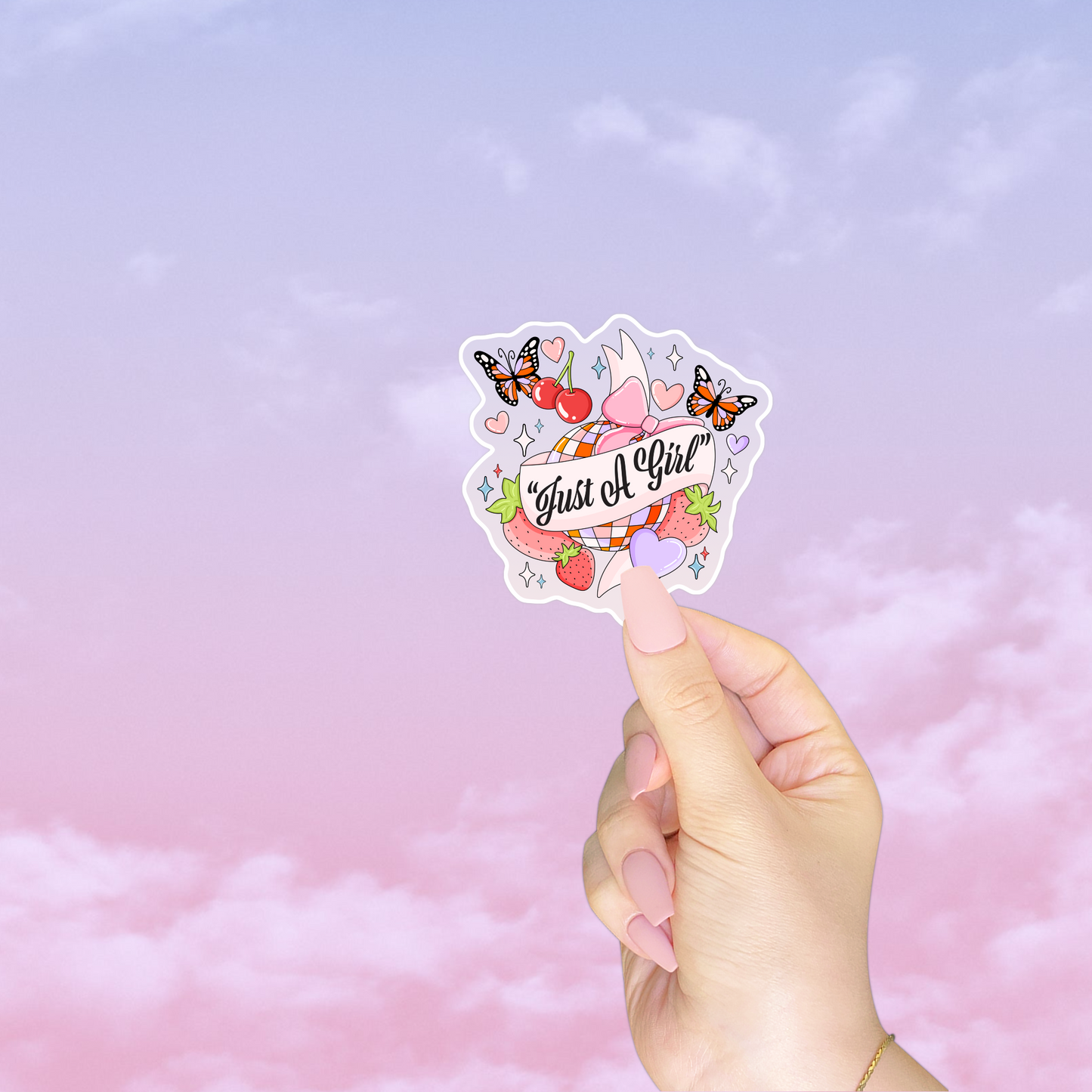 Just A Girl Butterflies Sticker