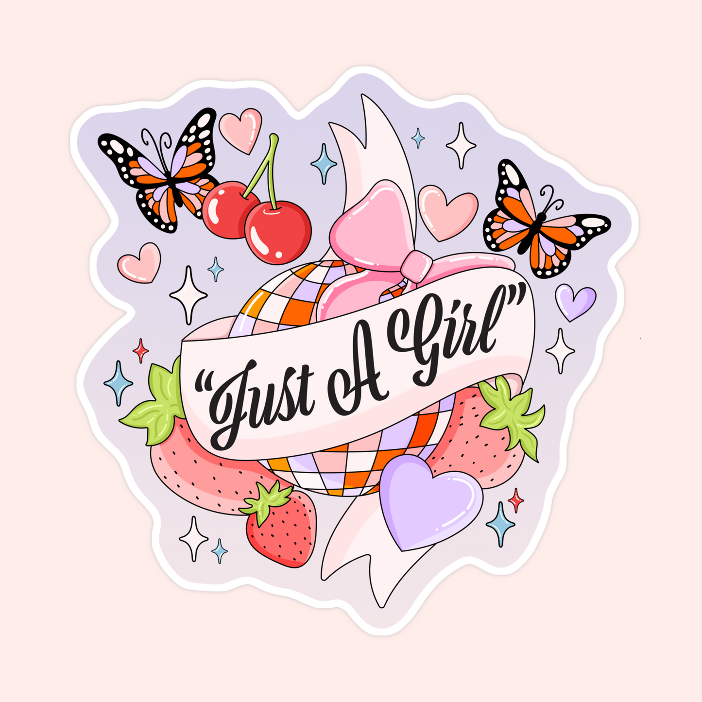 Just A Girl Butterflies Sticker