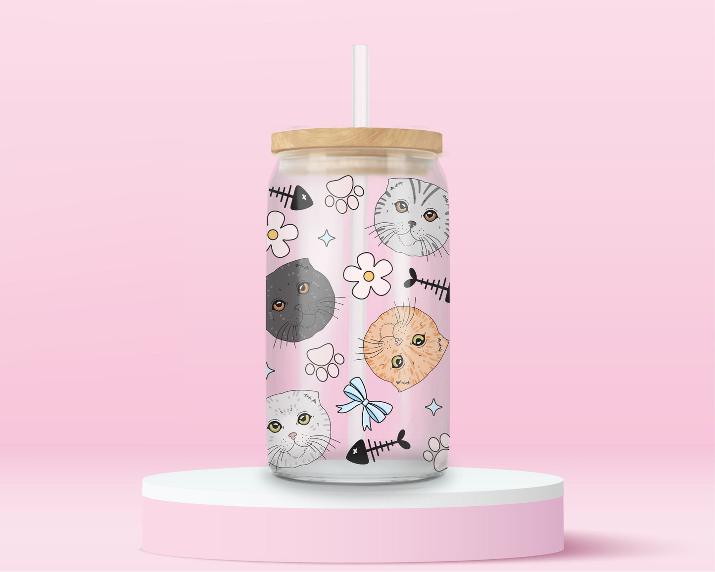 Scottish Fold Cat Glass Tumbler 🐱✨