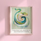 Taylor Swift Look What You Made Me Do inspired art print featuring a stylized snake with soft pastel tones