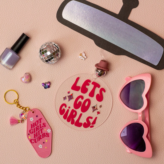 Cowgirl Vibes: ‘Let’s Go Girls!’ Rearview Mirror Charm