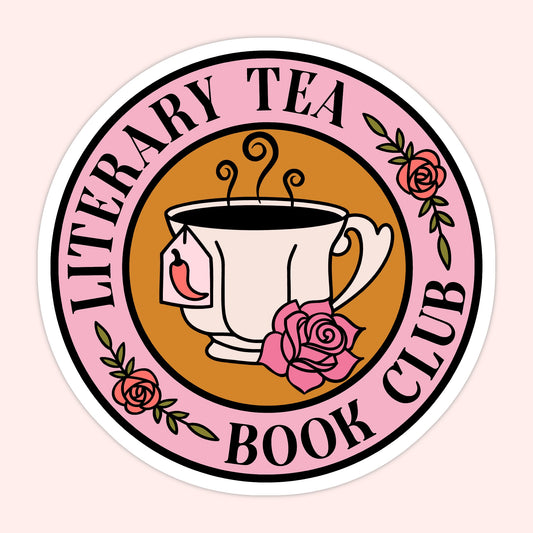 Literary Tea Circle Badge Sticker