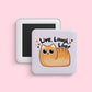 Cute loaf cat magnet with live laugh loaf quote and cozy aesthetic