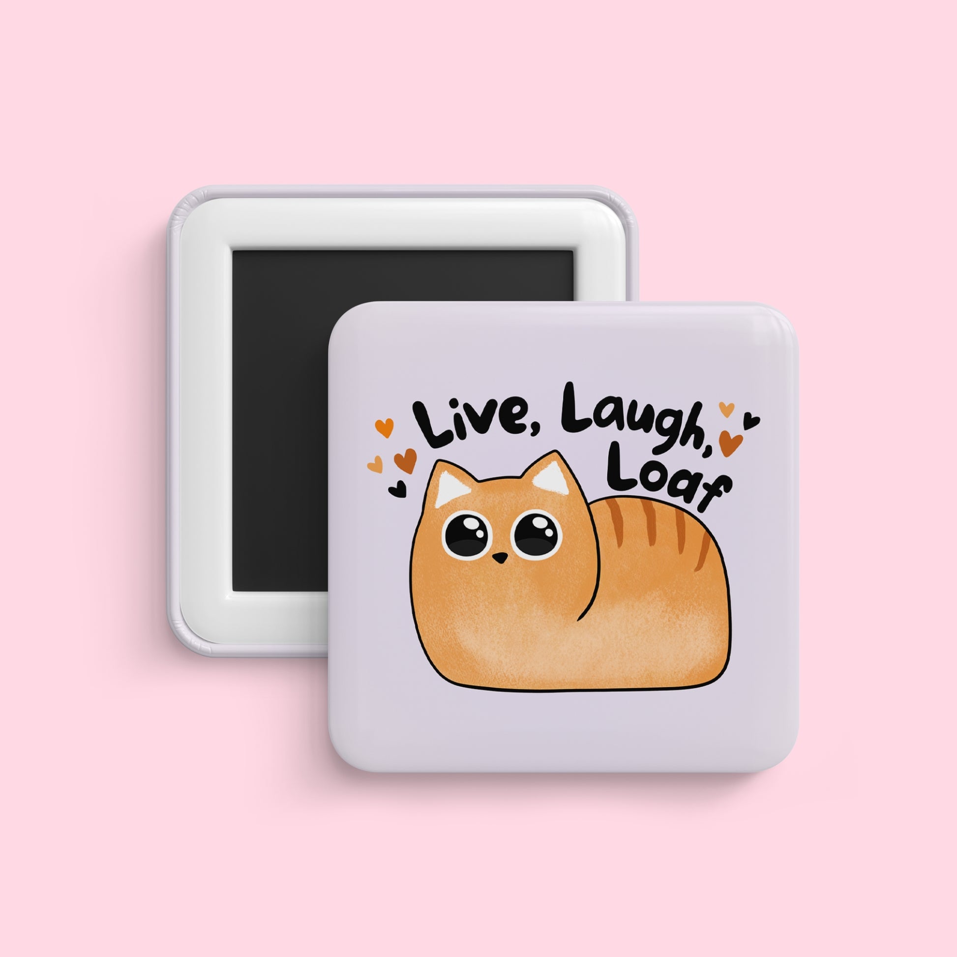 Cute loaf cat magnet with live laugh loaf quote and cozy aesthetic