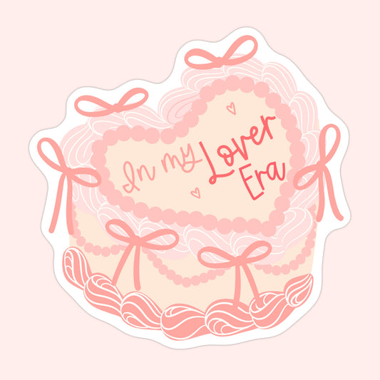 Lover Era Retro Heart Cake Sticker